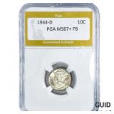 1944-D Mercury Silver Dime PGA MS67+ FB