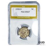 1938-D Buffalo Nickel PGA MS67