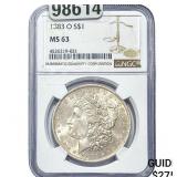 1883-O Morgan Silver Dollar NGC MS63