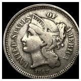 1867 Nickel Three-Cent Piece ABOUT UNCIRCULATED