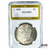 1890 Morgan Silver Dollar PGA MS63