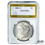 1881-S Morgan Silver Dollar PGA MS65