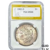 1902-O Morgan Silver Dollar PGA MS66