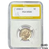 1938-D Buffalo Nickel PGA MS66