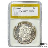1883-O Morgan Silver Dollar PGA MS65 DMPL