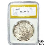 1890-S Morgan Silver Dollar PGA MS63
