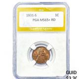 1931-S Wheat Cent PGA MS65+ RD