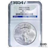 2010 Silver Eagle NGC MS70