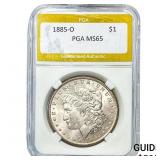 1885-O Morgan Silver Dollar PGA MS65