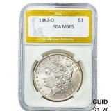 1882-O Morgan Silver Dollar PGA MS65