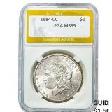 1884-CC Morgan Silver Dollar PGA MS65