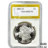 1882-CC Morgan Silver Dollar PGA MS65 PL