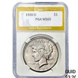1926-D Silver Peace Dollar PGA MS65