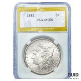 1881 Morgan Silver Dollar PGA MS64