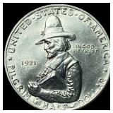 1921 Silver Pilgrim Half Dollar GEM BU