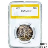1937 Walking Liberty Half Dollar PGA MS66+