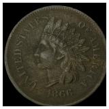 1866 Indian Head Cent NEARLY UNCIRCULATED