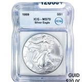 1999 Silver Eagle ICG MS70