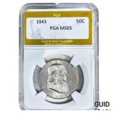 1943 Franklin Half Dollar PGA MS65