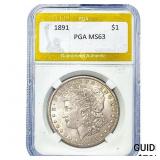1891 Morgan Silver Dollar PGA MS63