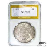 1892 Morgan Silver Dollar PGA MS63
