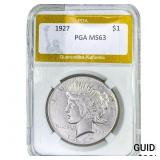 1927 Silver Peace Dollar PGA MS63