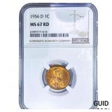 1956-D Wheat Cent NGC MS67 RD