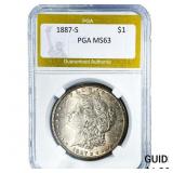 1887-S Morgan Silver Dollar PGA MS63