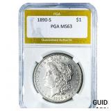 1890-S Morgan Silver Dollar PGA MS63