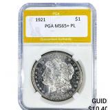 1921 Morgan Silver Dollar PGA MS65+ PL
