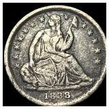1838 Silver Half Dime CLOSELY UNCIRCULATED