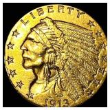 1913 Indian Head $2.50 Gold Quarter Eagle UNCIRCUL