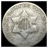 1853 Silver Three-Cent Piece NICELY CIRCULATED