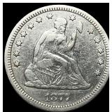 1877-CC Silver Seated Liberty Quarter  UNCIRCULAT