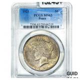 1921 Silver Peace Dollar PCGS MS63