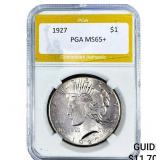 1927 Silver Peace Dollar PGA MS65+