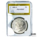 1881-S Morgan Silver Dollar PGA MS65
