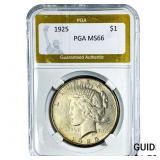 1925 Silver Peace Dollar PGA MS66
