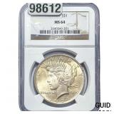 1924 Silver Peace Dollar NGC MS64