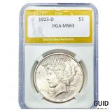 1923-D Silver Peace Dollar PGA MS63