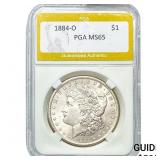 1884-O Morgan Silver Dollar PGA MS65