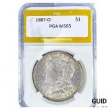 1887-O Morgan Silver Dollar PGA MS65