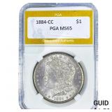 1884-CC Morgan Silver Dollar PGA MS65