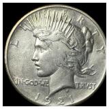 1921 Silver Peace Dollar NEARLY UNCIRCULATED