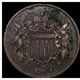 1864 Two-Cent Piece NEARLY UNCIRCULATED
