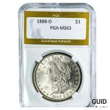 1888-O Morgan Silver Dollar PGA MS63