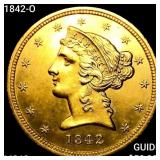 1842-O $5 Gold Half Eagle UNCIRCULATED
