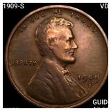 1909-S VDB Wheat Cent CHOICE AU