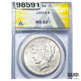 1923-D Silver Peace Dollar ANACS MS62