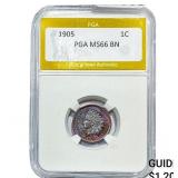 1905 Indian Head Cent PGA MS66 BN